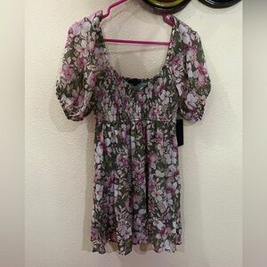 Floral Green and Pink Dress